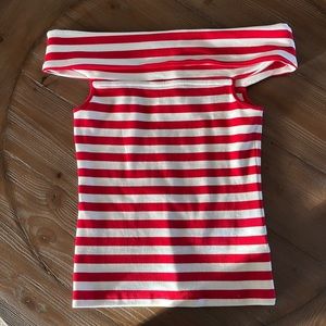 NWT Banana Republic Red Striped Top
